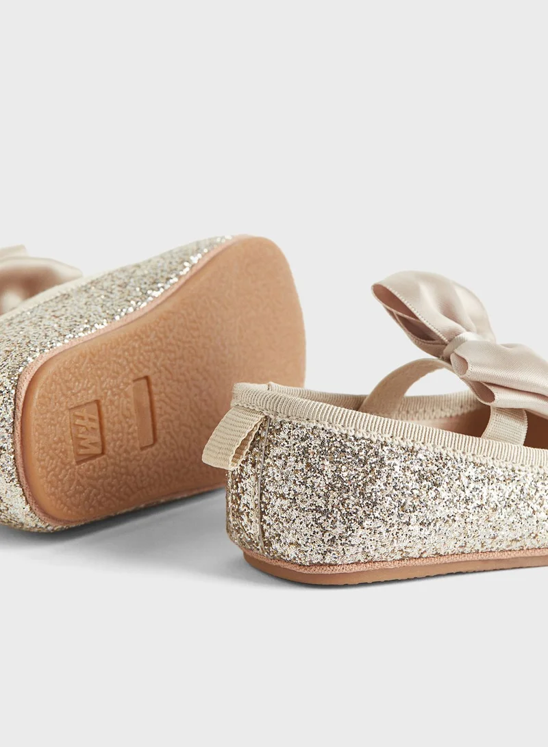 H&M Infant Slip On Ballerinas With Bow Detail