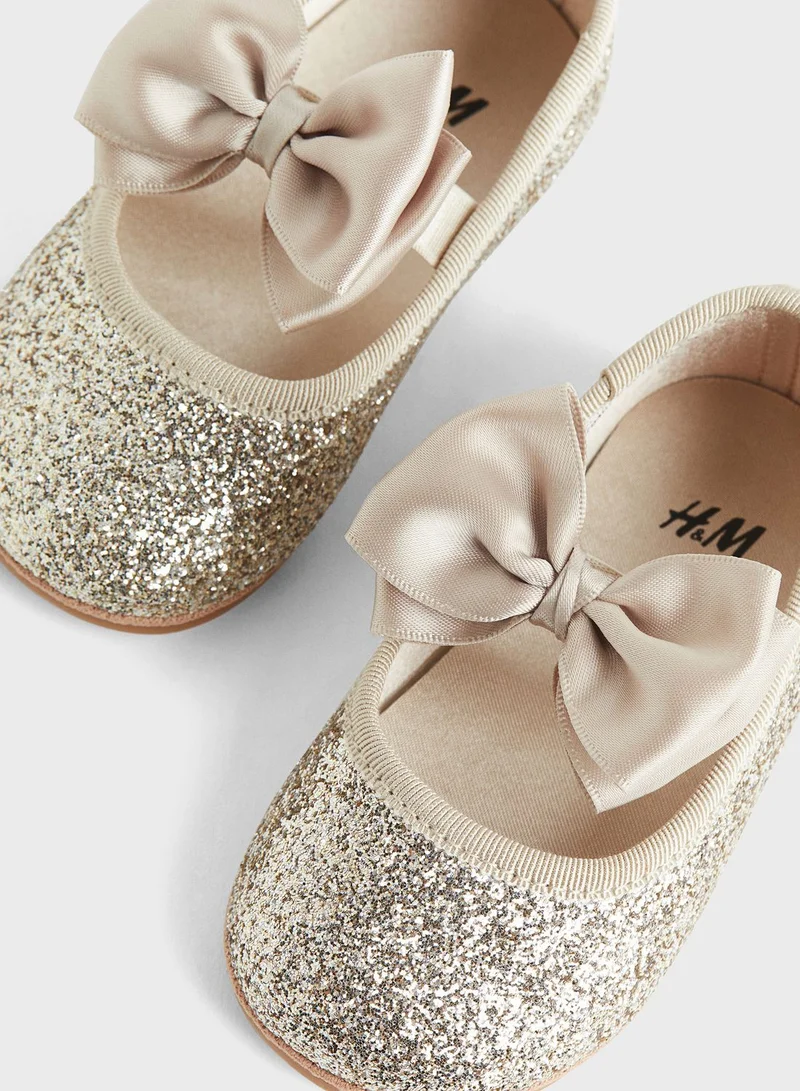H&M Infant Slip On Ballerinas With Bow Detail