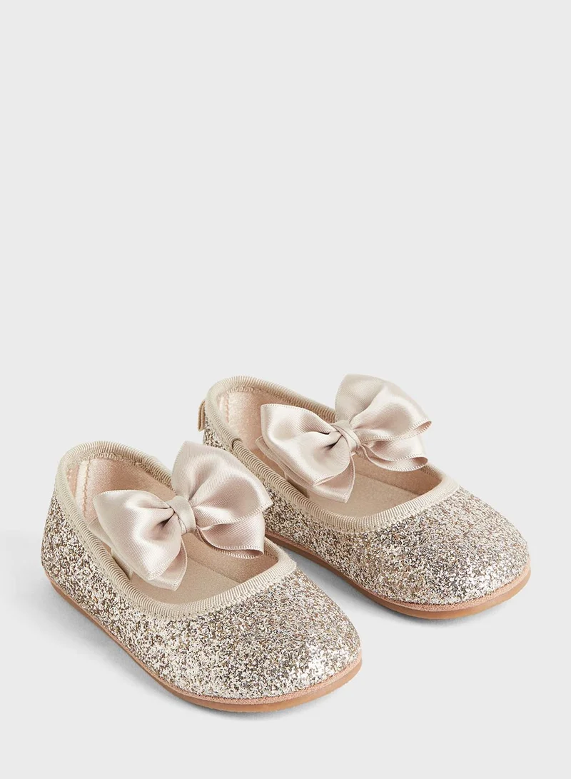 H&M Infant Slip On Ballerinas With Bow Detail