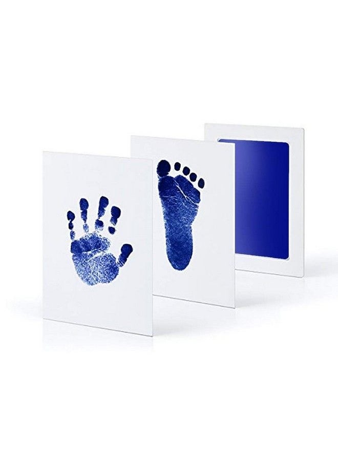 Grab Classy - Safe Inkless Baby Handprint And Baby Footprint Ink Pad With Imprint Cards 100% Non Toxic & Mess Free Safe For Newborn Baby And Toddlers (Dark Blue 0 6 Months) - Image 1