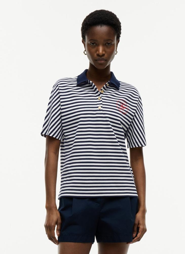 TOMMY HILFIGER Regular Fit Gold-Tone Button Polo Shirt - Image 1