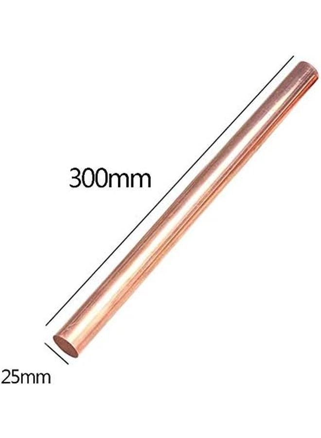 Pure Copper Sheet Metal Plate Round Bar Rod Cylinder DIY Material 25x300mm - Image 3