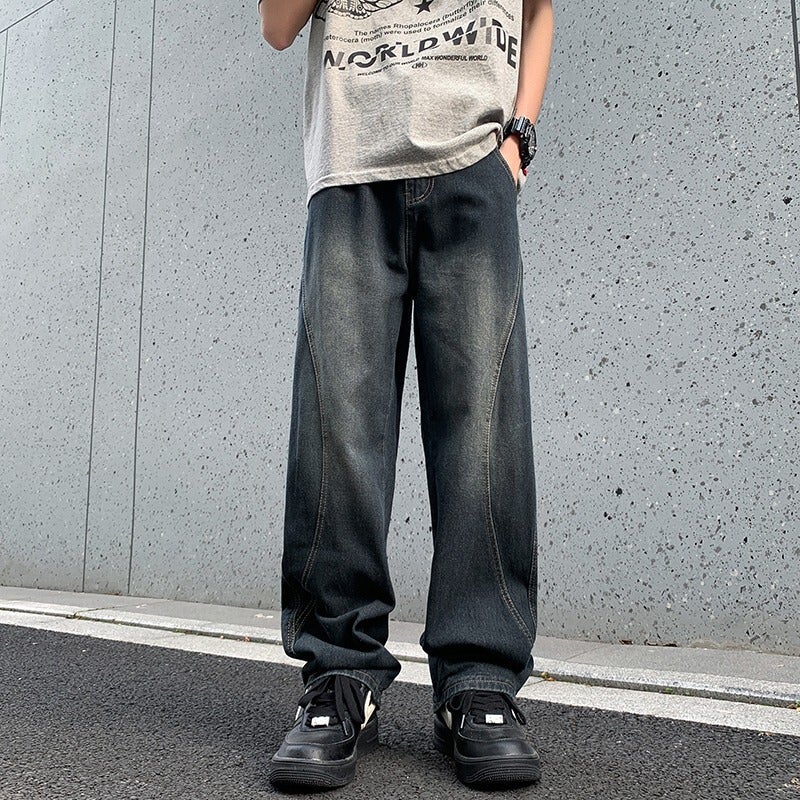 Unisex Classic Denim Jeans Loose Fit Daily Outdoor Wear - Image 3