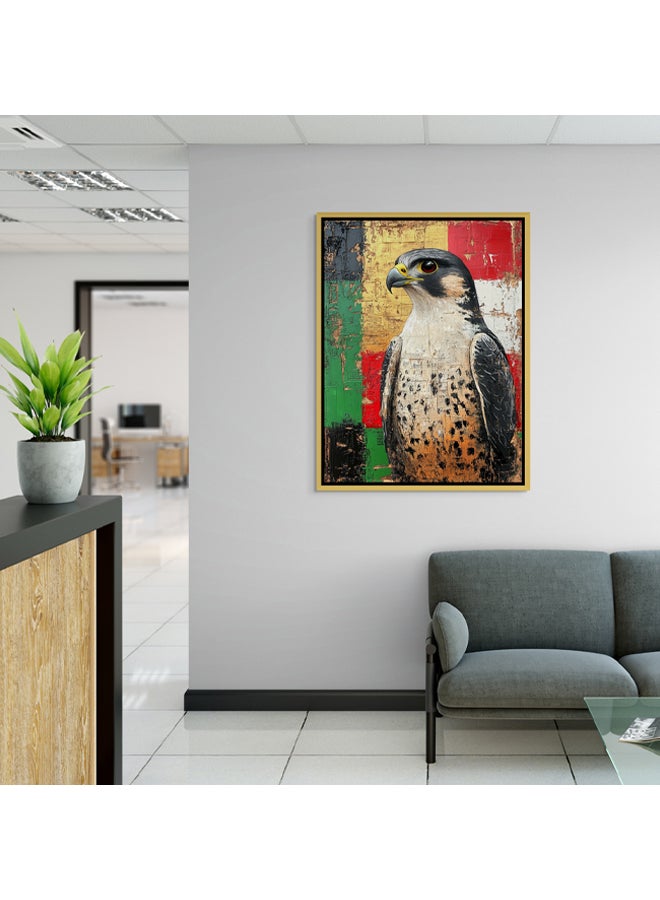 Art Decor Art Decor Framed Canvas Wall Art of Falcon UAE Flag Colors UAE National Bird Painting Print Wall Decor for Office Living Room Gifting - Image 3