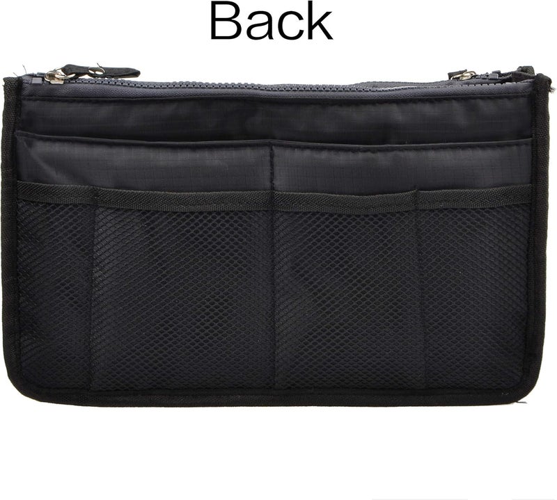 Vercord Updated Purse Handbag Organizer Insert Liner Bag in Bag 13 Pockets Black Medium - Image 5