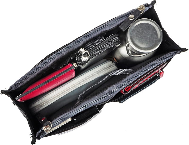 Vercord Updated Purse Handbag Organizer Insert Liner Bag in Bag 13 Pockets Black Medium - Image 3