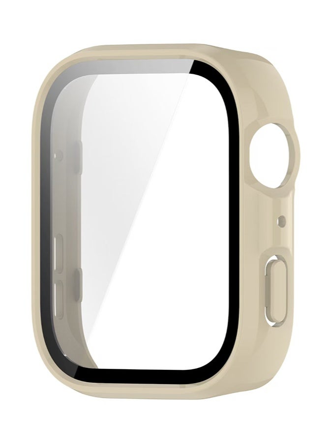 HL-Tech Case Compatible with HUAWEI Watch Fit 4 Watch Glass Protective Film Hard Plastic Frame HUAWEI Watch Fit 4 Watch Case Lvory white - Image 4