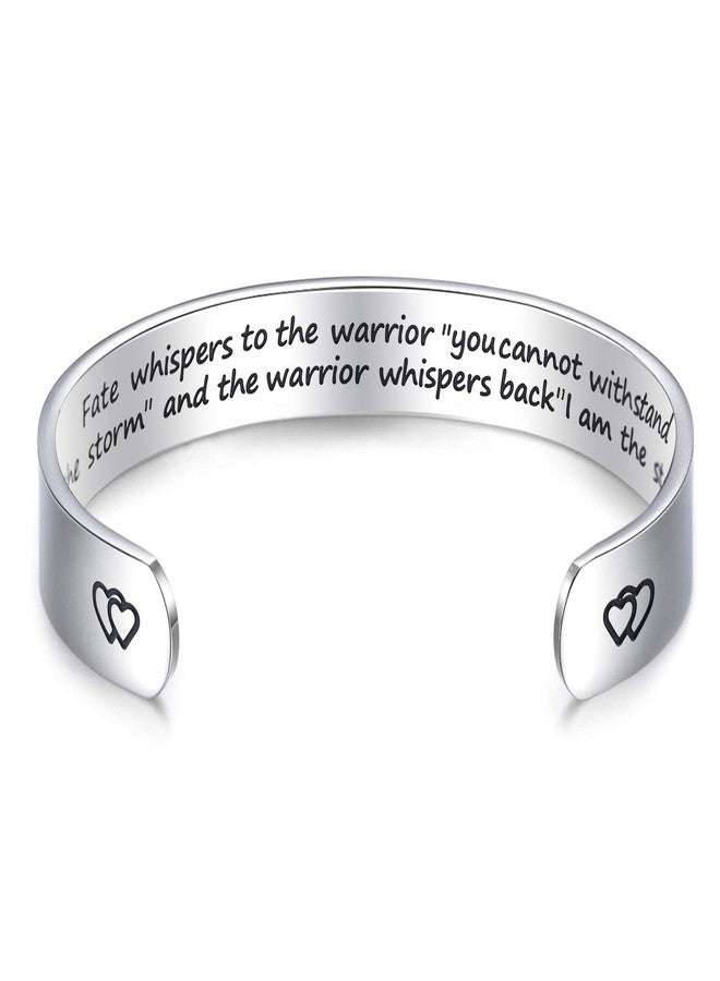 LParkin Encouragement Bracelet Fate Whispers to The Warrior You Cannot Withstand The Storm And The Warrior Whispers Back I Am The Storm (Cuff) - Image 1