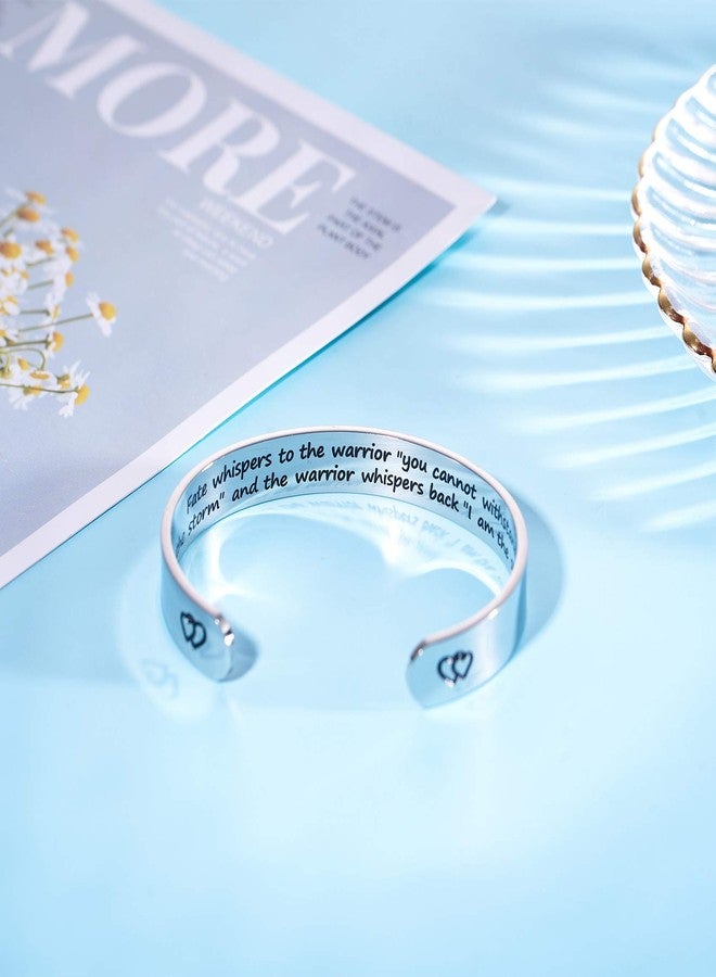 LParkin Encouragement Bracelet Fate Whispers to The Warrior You Cannot Withstand The Storm And The Warrior Whispers Back I Am The Storm (Cuff) - Image 3