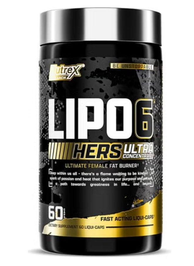 Nutrex Research Lipo 6 Black Hers, Ultra Concentrate, Extreme Weight Loss Support, 60 Capsules 
