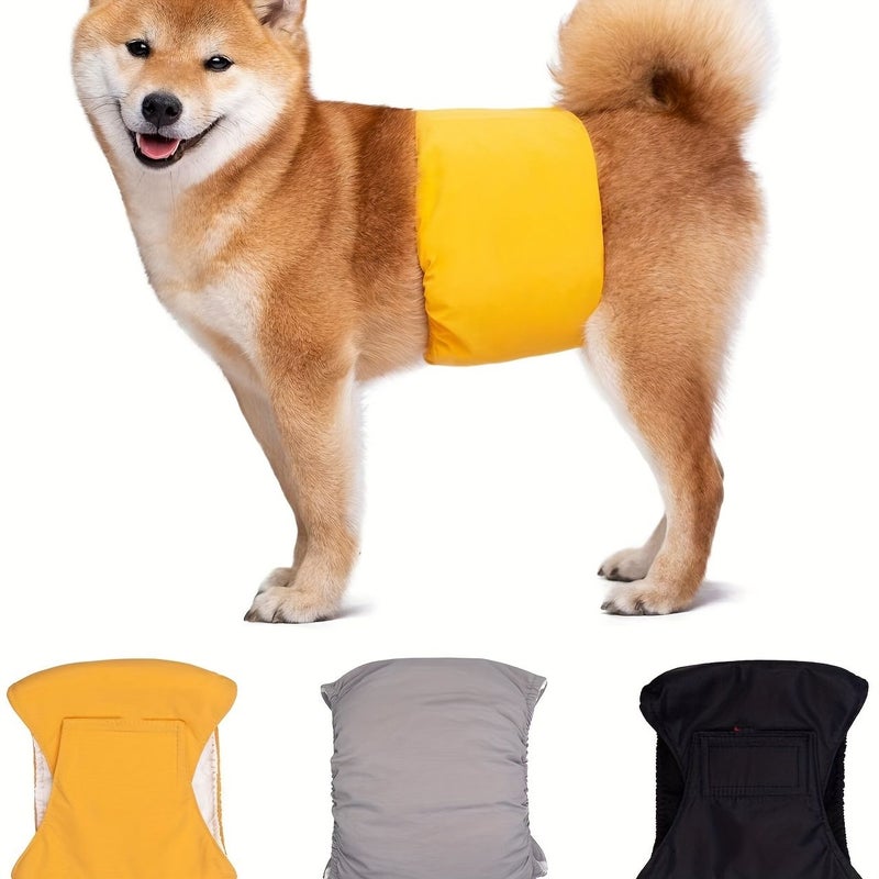 Black XS Washable Belly Band for Male Dogs Reusable Diaper Wrap - Image 1
