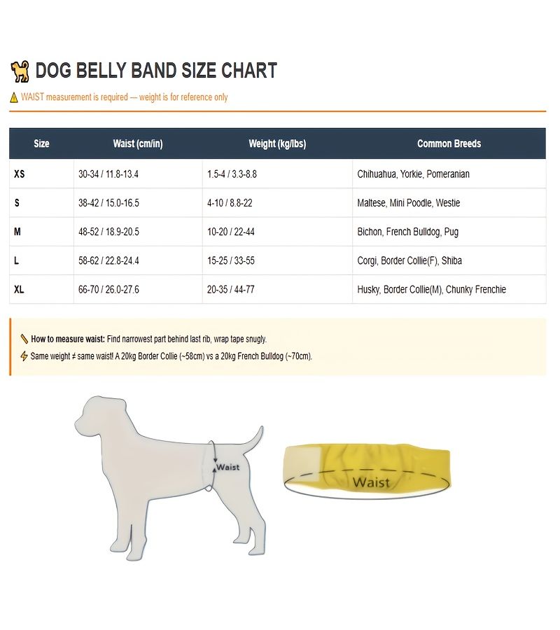 Black XS Washable Belly Band for Male Dogs Reusable Diaper Wrap - Image 2