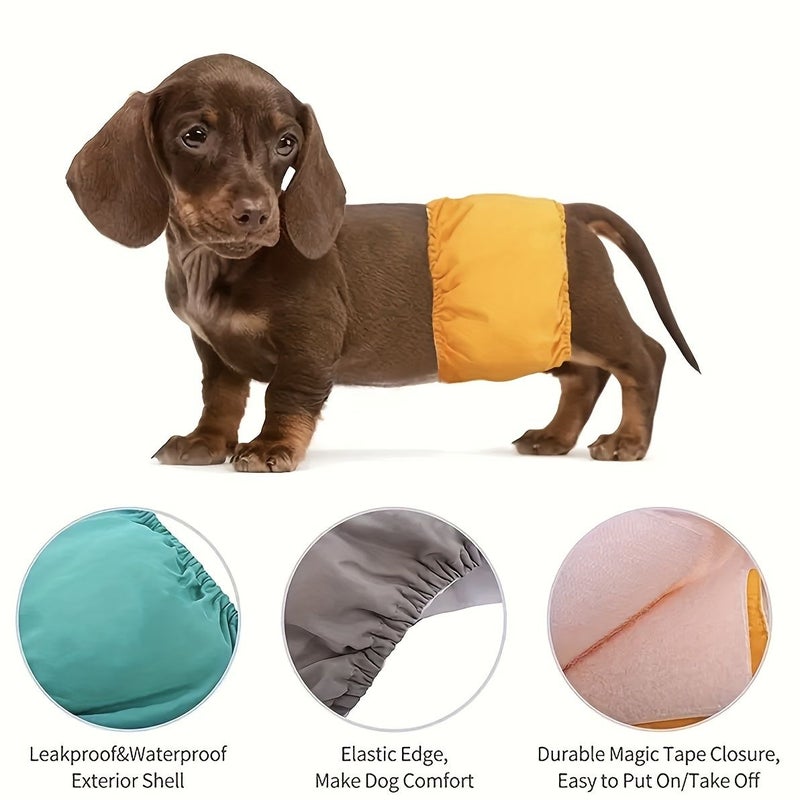 Black XS Washable Belly Band for Male Dogs Reusable Diaper Wrap - Image 3