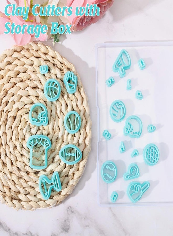 ORIGACH Football Clay Cutters, 14 Rugby Elements Polymer Clay Cutter Shapes with 10 Number Polymer Clay Stamps for Earring Jewelry Making - Image 4