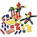 Constructive Playthings Childrens Snap N Play Building Blocks for Toddlers 35 Years with Drawstring Bag for Block Storage STEM Toys Durable Hardwood Manipulatives Multicolor 65 pcs - Image 3