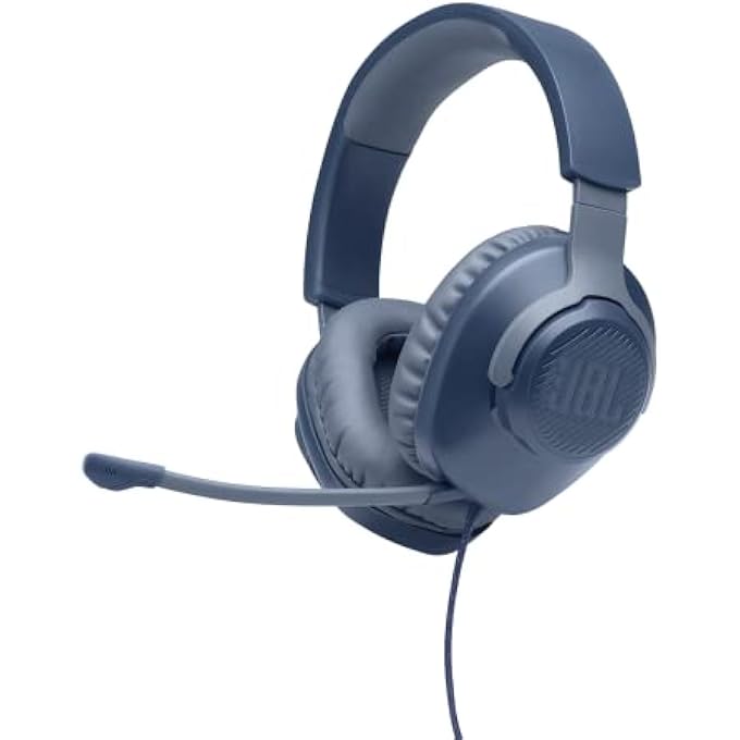 JBL QUANTUM 100 WIRED OVER-EAR GAMING HEADSET WITH A DETACHABLE VOICE-FOCUS BOOM MIC, QUANTUMSOUND SIGNATURE, LIGHTWEIGHT HEADBAND, MEMORY FOAM EAR CUSHION, PC AND GAMING CONSOLE COMPATIBLE - BLUE - Image 2