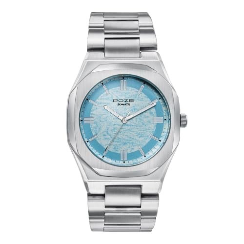 Sonata ساعة سوناتا بوز 7 التناظرية بقرص أزرق وحزام معدني أزرق للنساء - SP70098SM01 - Image 1