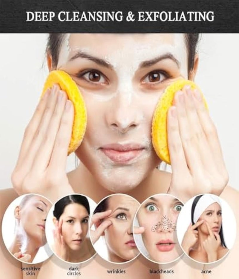 2 PCS NATURAL CELLULOSE CLEANSING MASK REMOVER SPONGE MAKEUP REMOVER SPONGE MULTICOLOR COLOR - Image 3
