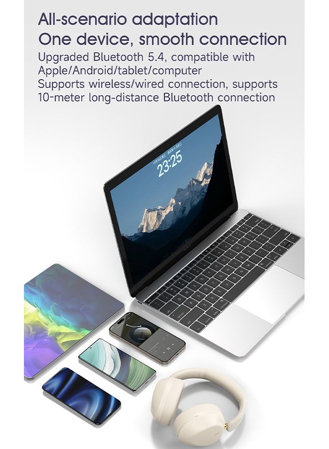 DUDAO X22MAX Hybrid Active Noise Cancelling Headphones with Multiple Modes, HiFi Stereo Sound, 40H Playtime, Fast Charge, Soft Earcups, Bluetooth Headphones, Travel White - Image 4