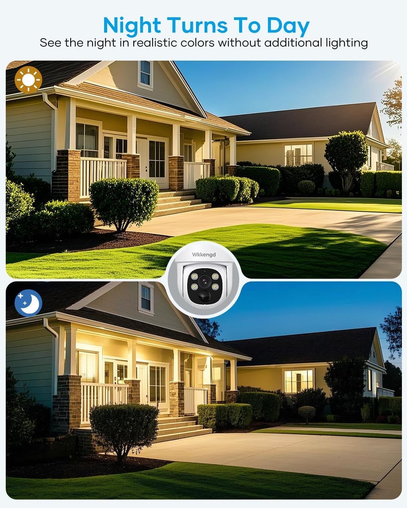 Wkkengd Solar Security Wireless Camera System with 10" Monitor, 2K F1.0 Super Aperture PTZ Battery Powered Cameras for Home Security, Pre-Installed 1TB HDD, Aurora Lux True Full Color Night Vison - Image 2