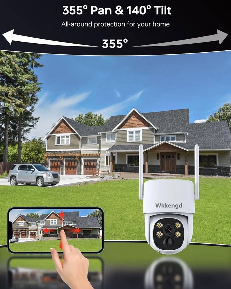 Wkkengd Solar Security Wireless Camera System with 10" Monitor, 2K F1.0 Super Aperture PTZ Battery Powered Cameras for Home Security, Pre-Installed 1TB HDD, Aurora Lux True Full Color Night Vison - Image 5