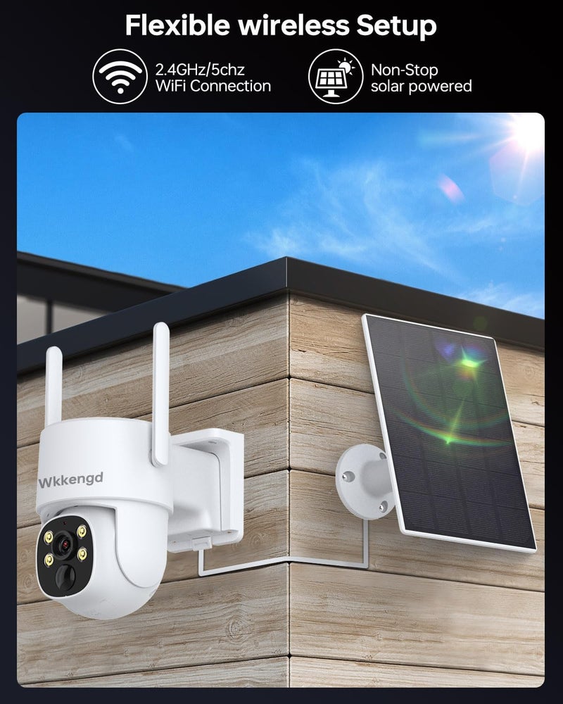 Wkkengd Solar Security Wireless Camera System with 10" Monitor, 2K F1.0 Super Aperture PTZ Battery Powered Cameras for Home Security, Pre-Installed 1TB HDD, Aurora Lux True Full Color Night Vison - Image 4