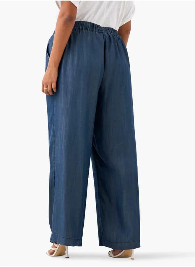  أولا بوبكن Plus Size Ulla Popken Wide Leg Pants with Pockets