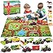 Oriate Farm Tractor Toys Vehicle with Animals  Activity Play Mat 38Pcs Educational Realistic Kids DIY Diecast Set Kids Tractors Trailer Sprayer Cow Animal Toy Birthday Gift - Image 4