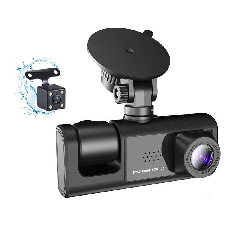 1080P DVR dash cam front and rear cameras dash cam 2-inch screen dash cam supports night vision ring recording, one key lock standard version with 32G storage card - Image 5