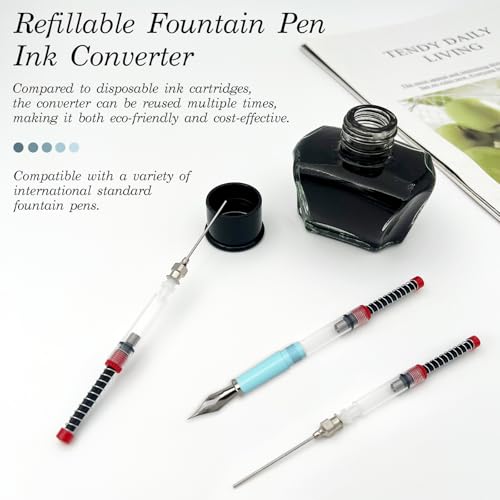 Ceemiaa 5-Pack Fountain Pen Ink Syringe Fillers – Spring Converter with Removable Blunt Needle Tip for 3.4mm Fountain Pen Converters - Image 4