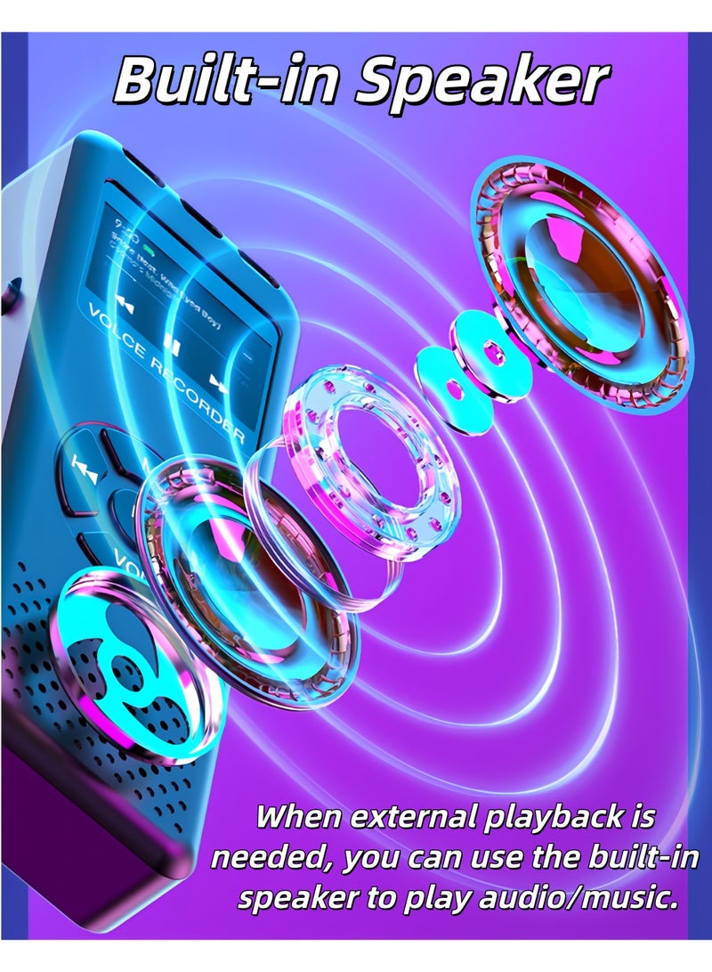 XiuWoo Digital Voice Recorder,256GB Digital Voice Recorder,Recorder Voice Activated Recorder with MP3,Playback & Noise Reduction,HD Stereo,for Crystal Clear HD Audio Portable Dictaphone,Lectures Meetings(Black) - Image 5