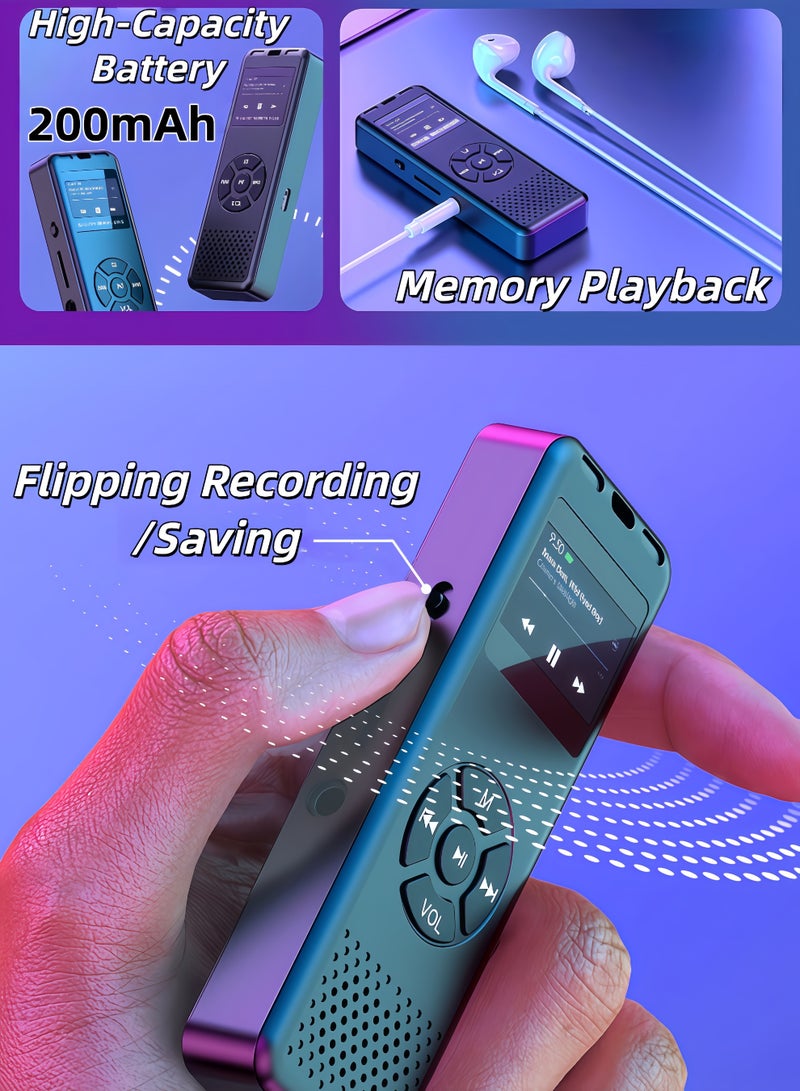 XiuWoo Digital Voice Recorder,256GB Digital Voice Recorder,Recorder Voice Activated Recorder with MP3,Playback & Noise Reduction,HD Stereo,for Crystal Clear HD Audio Portable Dictaphone,Lectures Meetings(Black) - Image 4