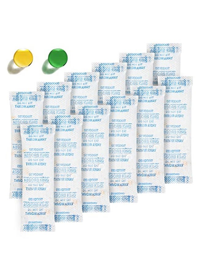 Silica Gel Packs – 50 Pcs 5 Gram Moisture Absorbers, Silica Gel Desiccant Packs for Storage, Silica Gel Packets Food Grade Orange to Green Indicating for Moisture Control