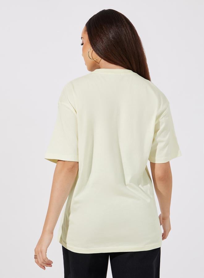 Styli Oversized Take It Easy Slogan T-Shirt  - Image 4