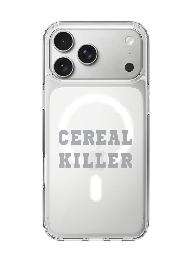 Stylizedd Classic Clear MagSafe Case for iPhone 17 Pro Max , Hybrid Soft Case Flexible Edges Anti Drop TPU PC Gel Thin Transparent Cover [ Designed for iPhone 17 Pro Max ] - Cereal Killer