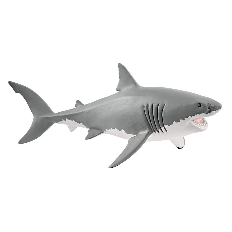 Schleich Wild Life Realistic Great White Shark Figurine - Durable and Educational Ocean Shark Animal Figurine Toy for Play and Imagination for Boys and Girls, Gift for Kids Ages 3+ - Image 1