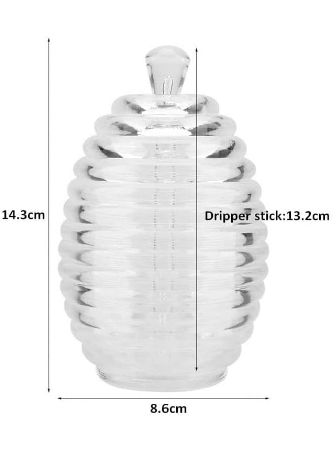 Unbreakable clear acrylic honey jar with a practical dipping tool for kitchen and everyday use. - Image 2