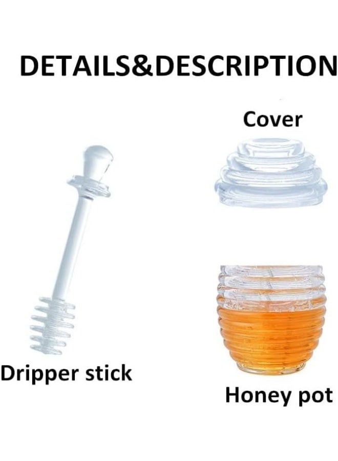 Unbreakable clear acrylic honey jar with a practical dipping tool for kitchen and everyday use. - Image 3