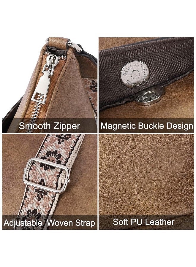  بالي حقيبة PALAY® النسائية العصرية المصنوعة من مادة البولي يوريثان باللون البني المتين حقيبة كروس بودي حقيبة كتف مع حزام كتف منقوش منسوج حقيبة يومية كاجوال - Image 3