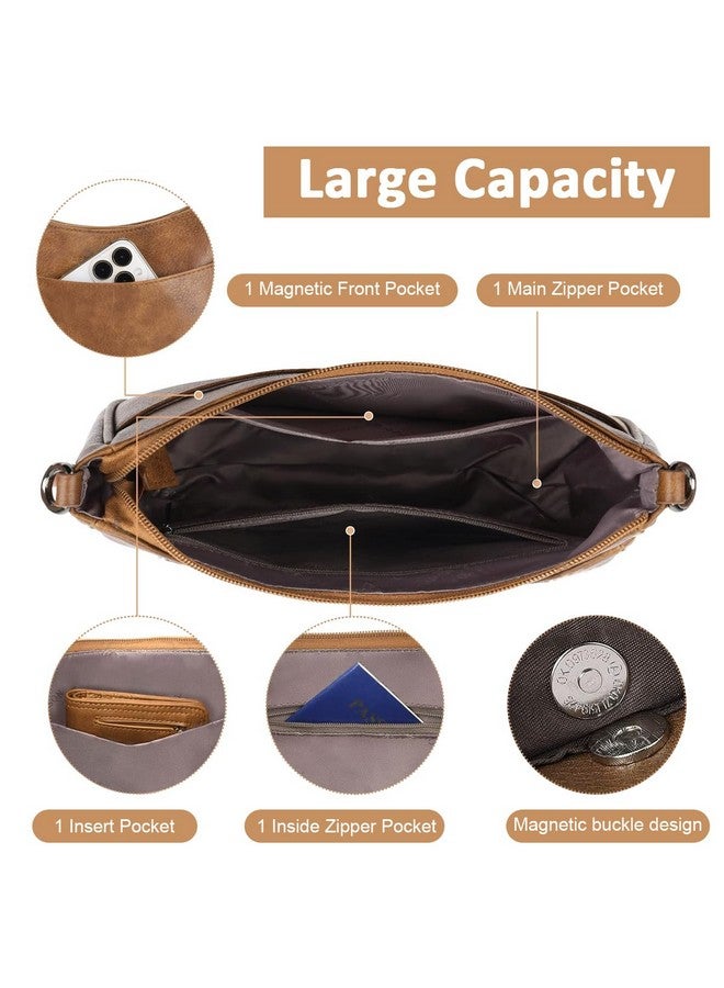  بالي حقيبة PALAY® النسائية العصرية المصنوعة من مادة البولي يوريثان باللون البني المتين حقيبة كروس بودي حقيبة كتف مع حزام كتف منقوش منسوج حقيبة يومية كاجوال - Image 4