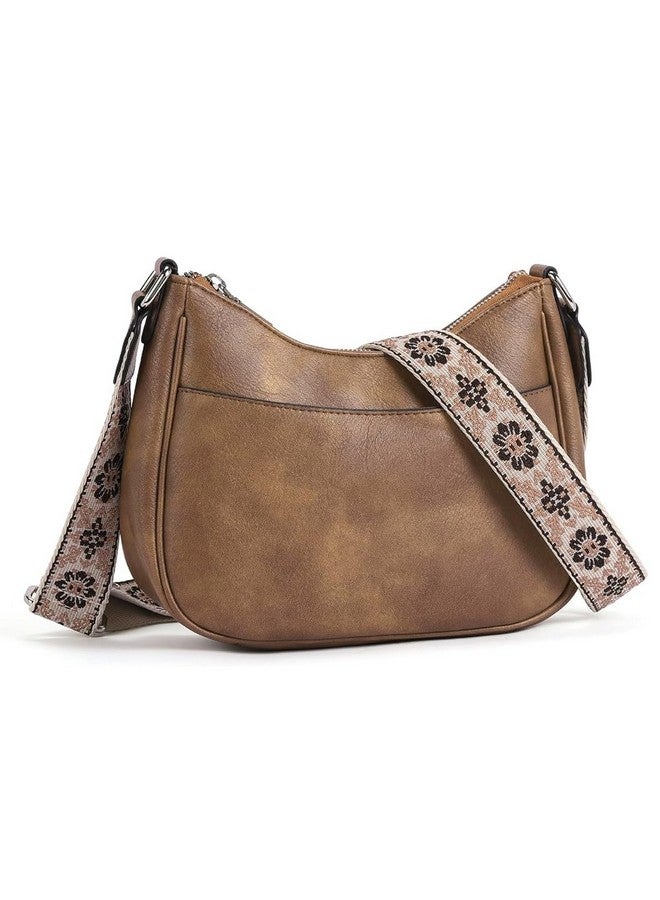  بالي حقيبة PALAY® النسائية العصرية المصنوعة من مادة البولي يوريثان باللون البني المتين حقيبة كروس بودي حقيبة كتف مع حزام كتف منقوش منسوج حقيبة يومية كاجوال - Image 1