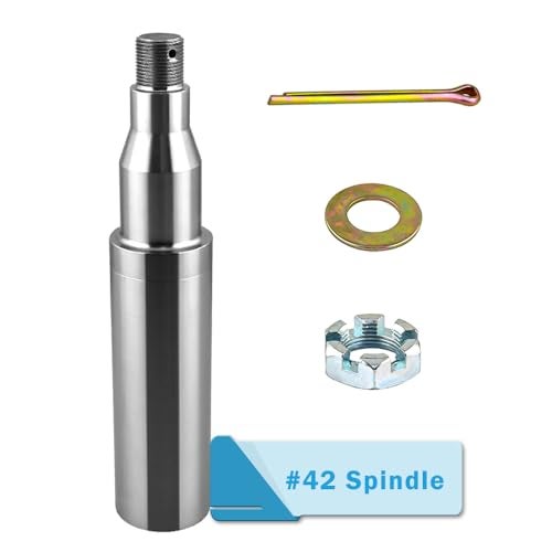 RigsNParts Trailer Spindle Round 42 EZ Lube Spindle for 5200lbs to 7000lbs Trailer Axle Spindle with Cotter PinSpindle Nut and Spindle Washer