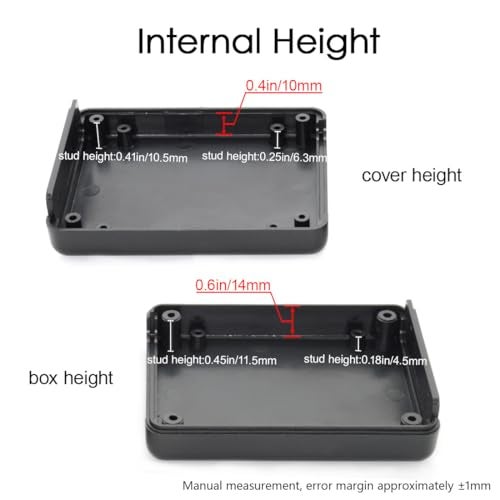 LeMotech Project Box 10 Pieces ABS Plastic Electrical Project Case Small Junction Box for Electronics Black 3.5 x 2.8 x 1.1 inch (90 x 70 x 28 mm) - Image 4