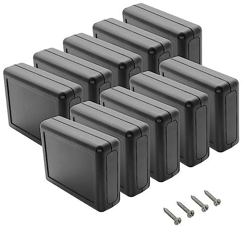LeMotech Project Box 10 Pieces ABS Plastic Electrical Project Case Small Junction Box for Electronics Black 3.5 x 2.8 x 1.1 inch (90 x 70 x 28 mm) - Image 1