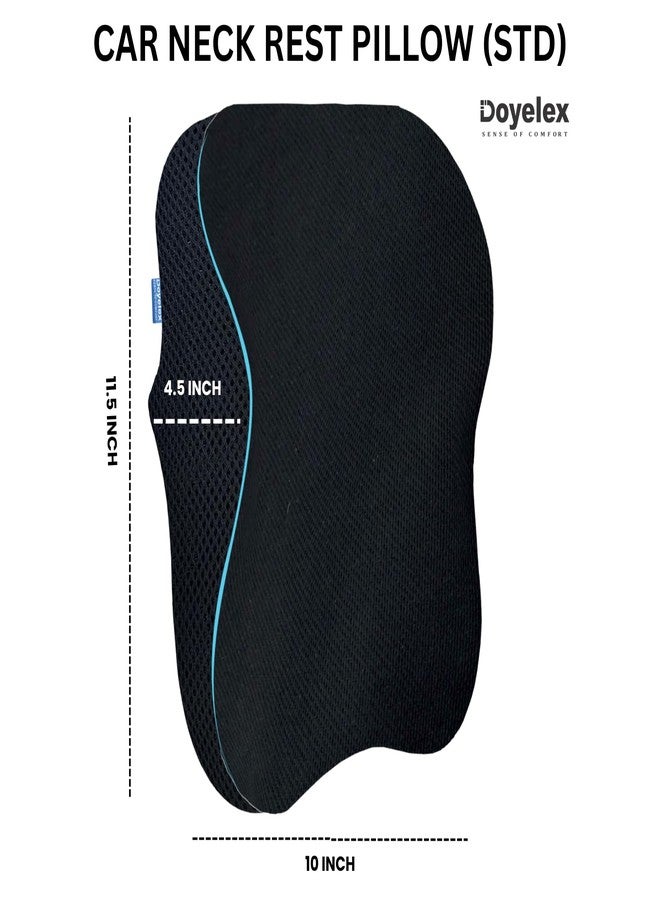 Doyelex Car Neck Rest Pillows:Memory Foam Car Seat Head Rest Pillow for Neck and Cervical Support - Relieves Neck Pain, Perfect Neck Support for Long Journeys (Pack of 2, Black)-Standard - Image 4