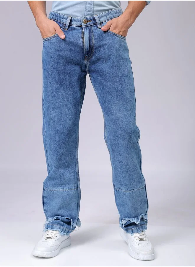 The Indian Garage Co Men Vintage Straight Fit Solid Mid-Rise Jeans
