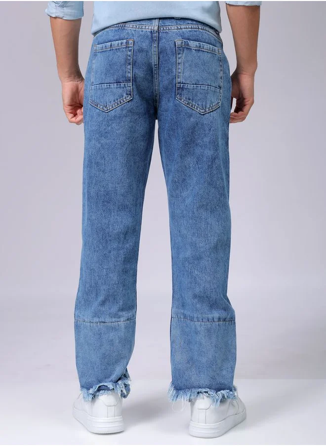 The Indian Garage Co Men Vintage Straight Fit Solid Mid-Rise Jeans