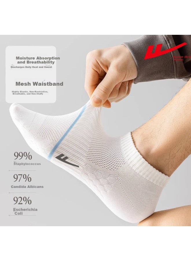Pull Back Warrior Spring Autumn Mesh Socks Antibacterial Deodorant Sports Non-slip Breathable Cotton Low-cut Socks For Men - Image 5