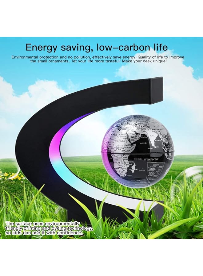 Magnetic Levitation Floating World Map Globe With Led Light Cool Gadgets Decor Fixture Floating Globes And Shade Antigravity Cool Tech Gifts For Home Office Desk Decoration And Teaching Black