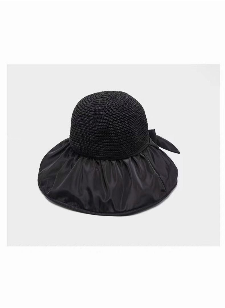 Generic - Women Wide Brim Sun Hat Summer Beach Sun Hat Travel Foldable Brim Floppy Beach Hats for Women Outdoor UV Protection Mesh Beach Fishing Bucket Hat - Image 1
